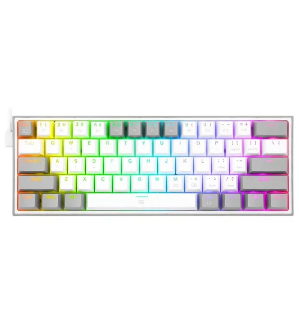 کیبورد مکانیکال گیمینگ ردراگون KEYBOARD REDRAGON  K617 FIZZ RGB White-Grey